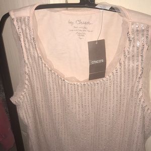 Chico’s Summer top with sequins Brand New